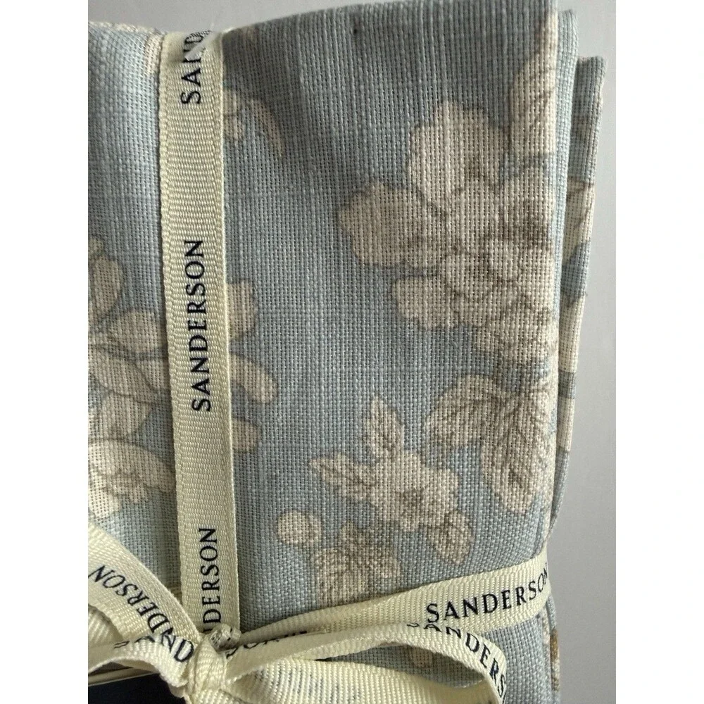 Sanderson Fabric Napkins Blue Floral Chinoiserie 100% Cotton 20x20